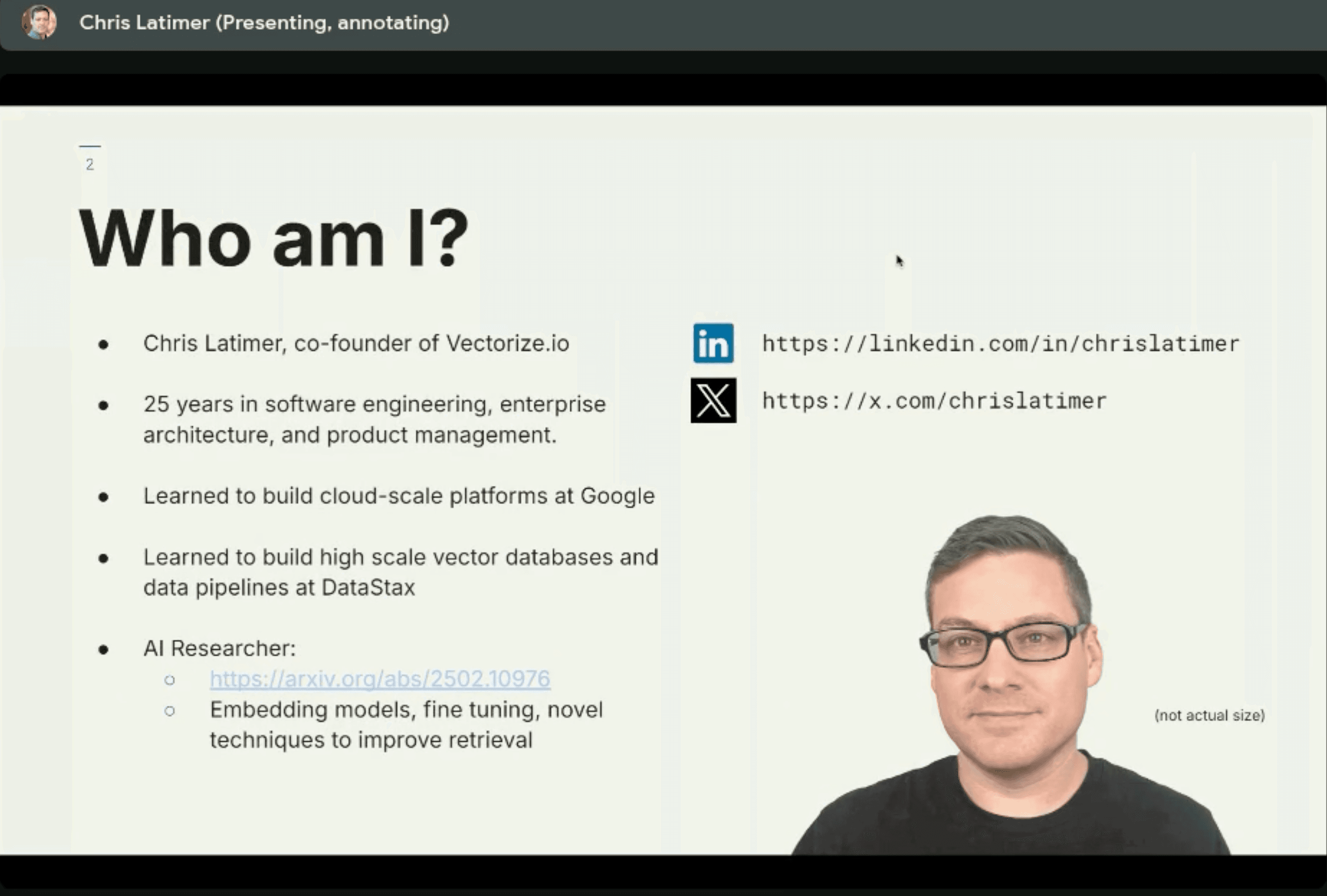 Lightning Lessons speaker introduction - Chris Latimer from Vectorize.io