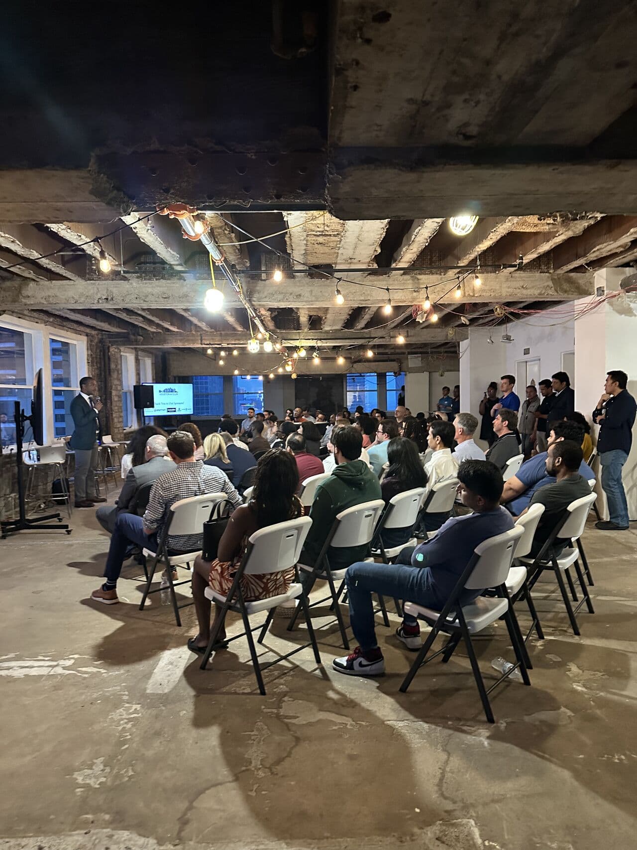 Tyree presenting to audience